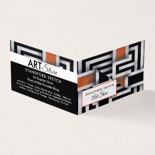 Trippy Maze Muster, Art Supplies Store, Detailinfo Visitenkarten