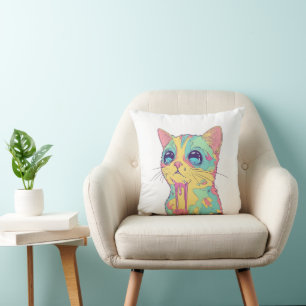 Trippy Melting Cat Kissen