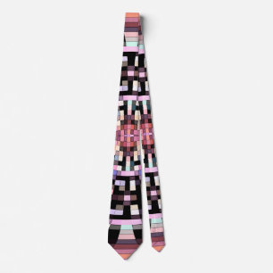 Trippy Mosaik in Schwarz, Rosa, Multicolors Krawatte