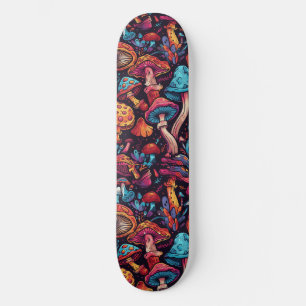 Trippy Mushroom Art Painting Skateboard