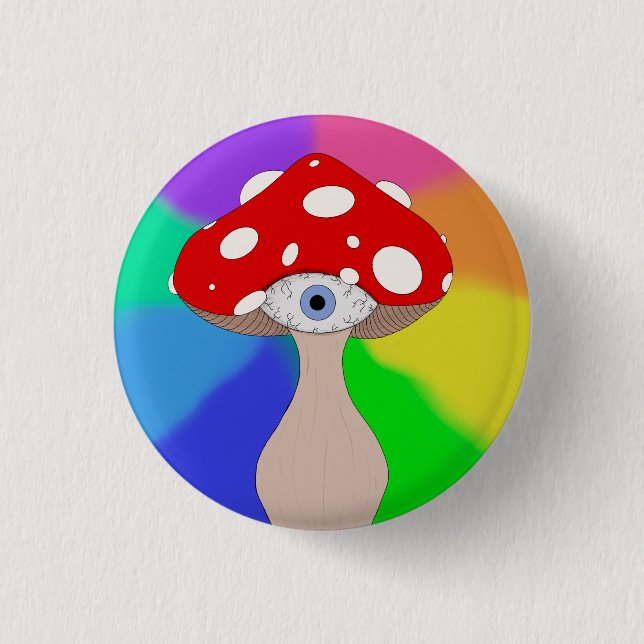 Trippy Mushroom Tote Bag Button (Vorderseite)
