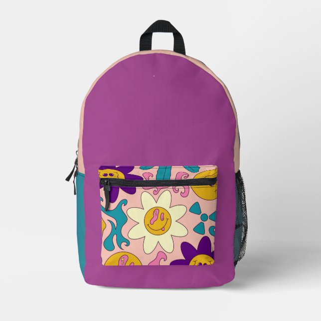 Trippy Nahtlos Bedruckter Rucksack (Vorderseite)