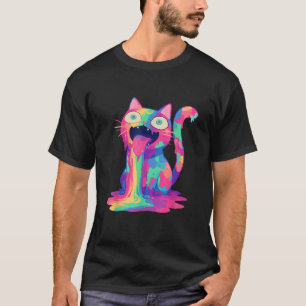 Trippy Party Crazy Rainbow Katze EDM Festival T-Shirt