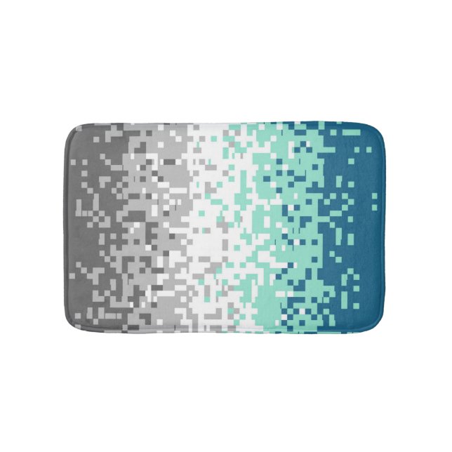 Trippy-Pixel-Abstrakte Frayromantic-Pride-Flag Badematte (Vorderseite)
