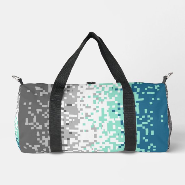 Trippy-Pixel-Abstrakte Frayromantic-Pride-Flag Duffle Bag (Vorderseite)