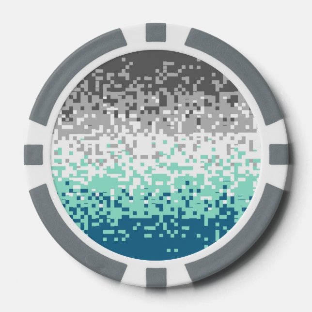Trippy-Pixel-Abstrakte Frayromantic-Pride-Flag Pokerchips (Vorderseite)