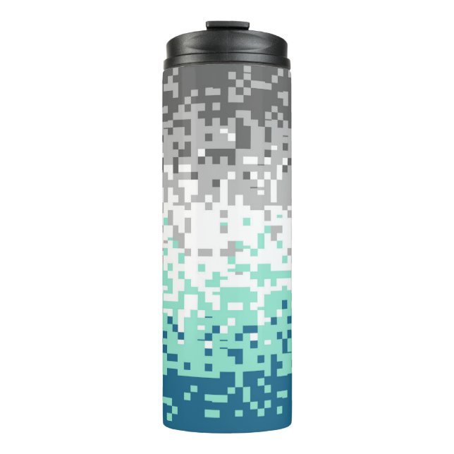 Trippy-Pixel-Abstrakte Frayromantic-Pride-Flag Thermosbecher (Vorderseite)