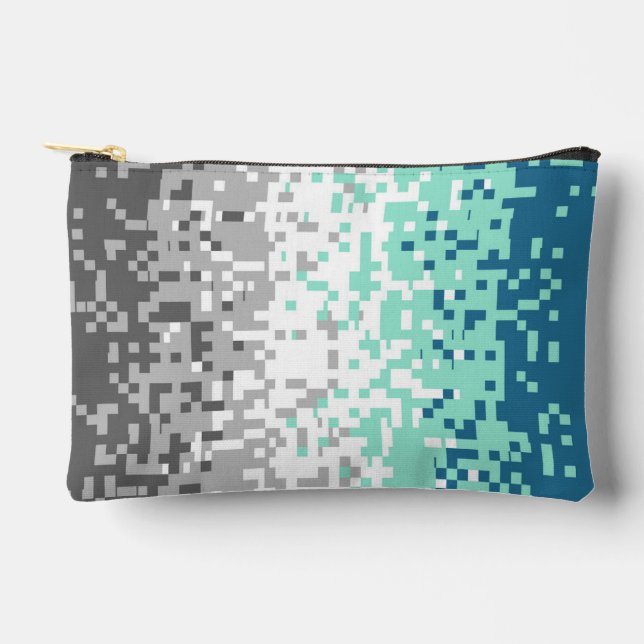 Trippy-Pixel-Abstrakte Frayromantic-Pride-Flag Zubehörtasche (Vorderseite)