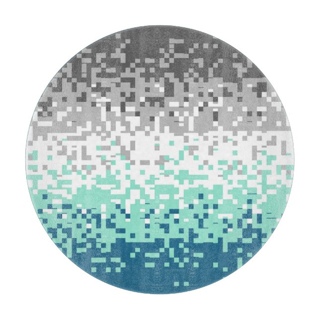 Trippy Pixelated Abstrakte Frayromantische Pride-F Schneidebrett (Vorderseite)