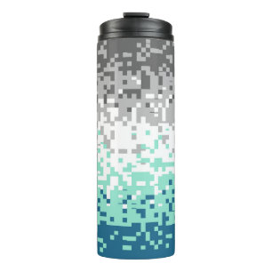 Trippy Pixelated Abstrakte Frayromantische Pride-F Thermosbecher