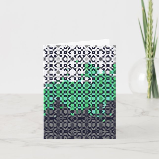 Trippy-pixeles Abstraktes Neutrois-Pride-Flag Dankeskarte (Vorderseite)