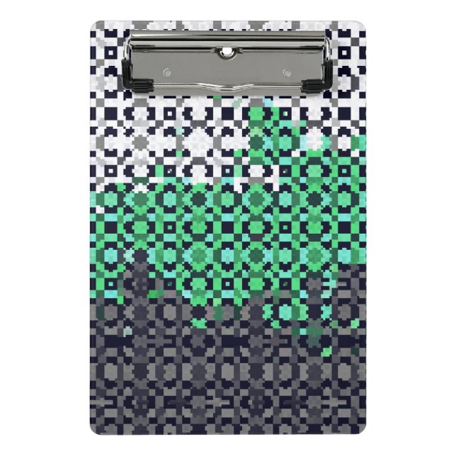 Trippy-pixeles Abstraktes Neutrois-Pride-Flag Mini Klemmbrett (Vorderseite)