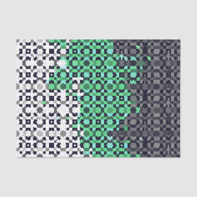Trippy-pixeles Abstraktes Neutrois-Pride-Flag Seidenpapier (Vorderseite)