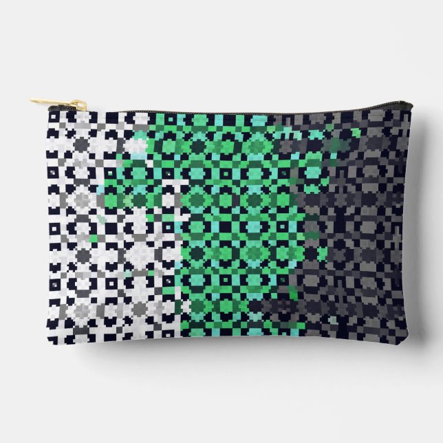Trippy-pixeles Abstraktes Neutrois-Pride-Flag Zubehörtasche (Vorderseite)