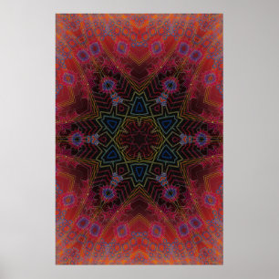 Trippy Plakat: Psychedelische Radialgrafik Poster