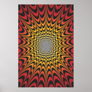 Trippy Plakat: Psychedelische Radialgrafik Poster