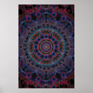 Trippy Poster: Abstrakte Radialkunst Poster