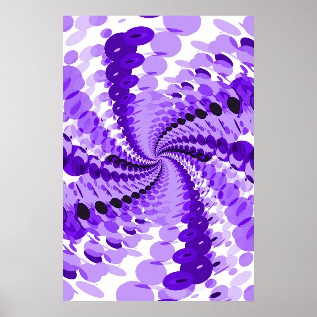 Trippy Poster: Lila Abstraktes Kunstwerk Poster (Vorne)