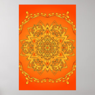 Trippy Poster: Psychedelic Hexagonal Artwork Poster