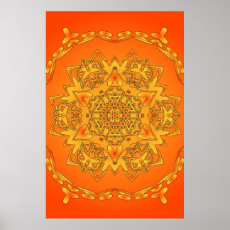 Trippy Poster: Psychedelic Hexagonal Artwork Poster