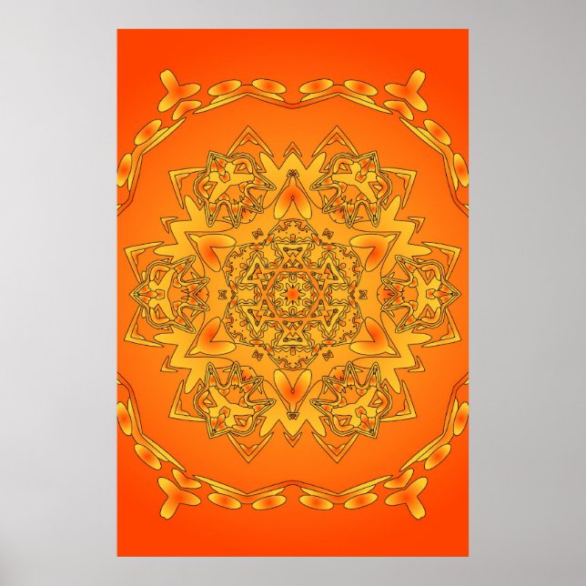 Trippy Poster: Psychedelic Hexagonal Artwork Poster (Vorne)