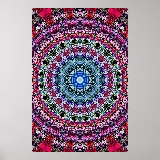 Trippy Poster: Psychedelische Radialkunst Poster (Vorne)
