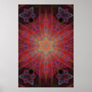 Trippy Poster: Psychedelische Radialkunst Poster