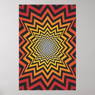 Trippy Poster: Psychedelische Radialkunst Poster