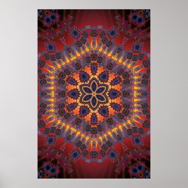 Trippy Poster: Psychedelische Radialkunst Poster (Vorne)
