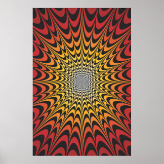 Trippy Poster: Psychedelische Radialkunst Poster