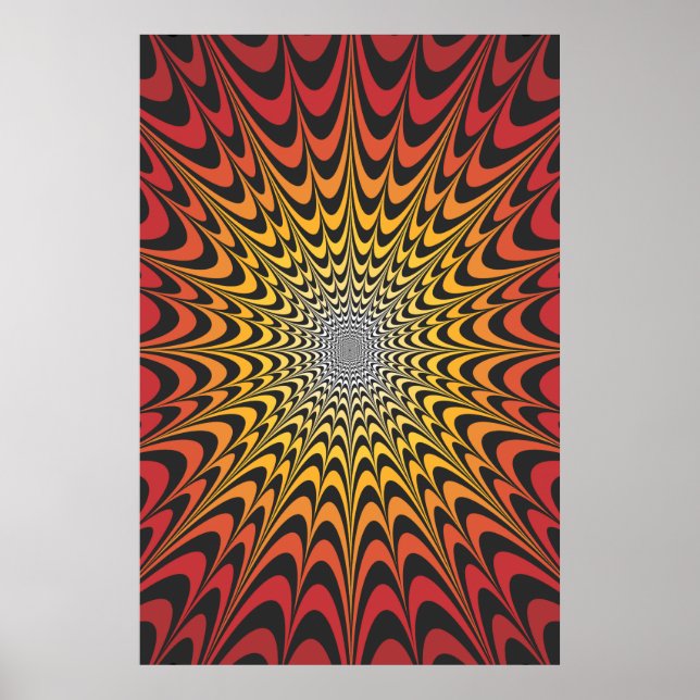 Trippy Poster: Psychedelische Radialkunst Poster (Vorne)