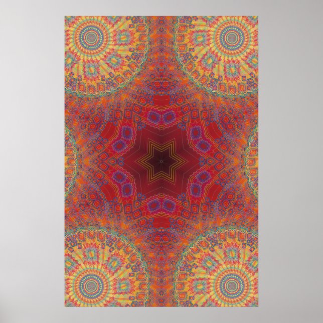 Trippy Poster: Psychedelische Radialkunst Poster (Vorne)