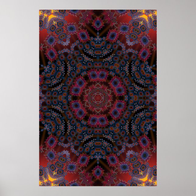 Trippy Poster: Psychedelische Radialkunst Poster (Vorne)