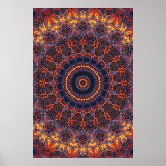 Trippy Poster: Psychedelische Radialkunst Poster (Vorne)