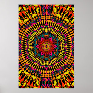 Trippy Poster: Psychedelisches Kaleidoskop-Kunstwe Poster