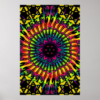 Trippy Poster: Psychedelisches Kaleidoskop-Kunstwe Poster