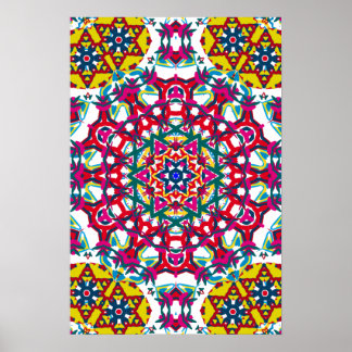 Trippy Poster: Psychedelisches Kaleidoskop-Kunstwe Poster
