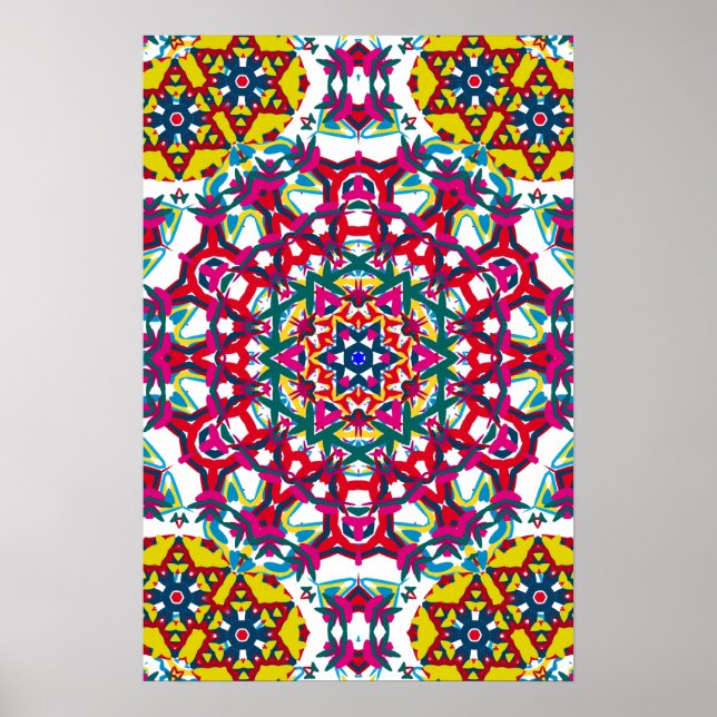 Trippy Poster: Psychedelisches Kaleidoskop-Kunstwe Poster (Vorne)