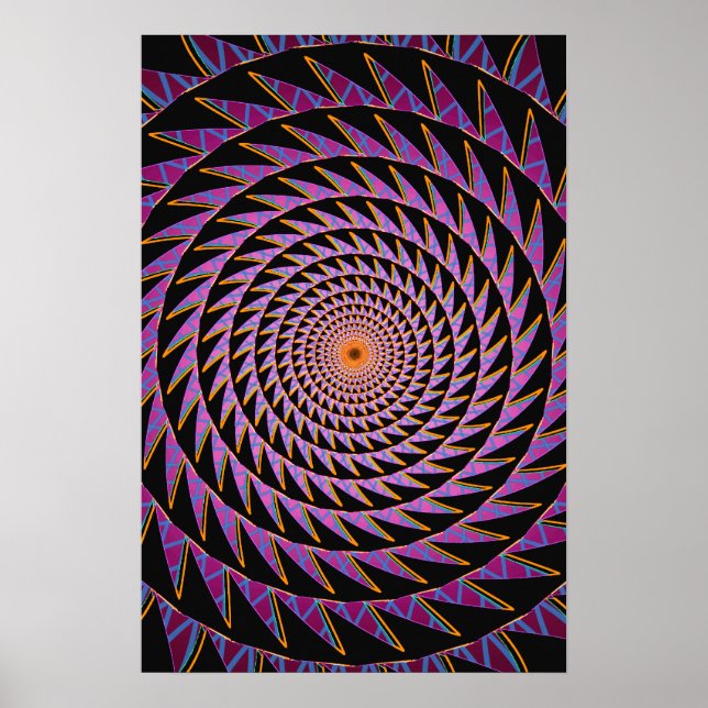 Trippy Poster: Sägezahnspirale Poster (Vorne)
