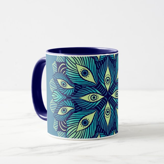 Trippy Psychedelic Eyes Floral Surreal Art Tasse (Vorderseite Links)