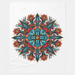 Trippy Psychedelic Groovy Mushroom Mandala Eyes Fleecedecke