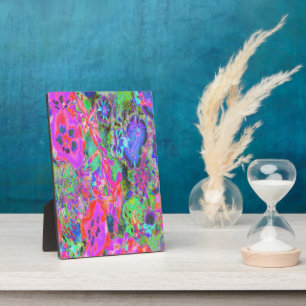 Trippy Psychedelic Hot Pink und Purple Flops Fotoplatte