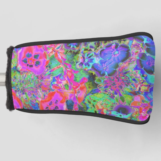 Trippy Psychedelic Hot Pink und Purple Flops Golf Headcover (Vorderseite)