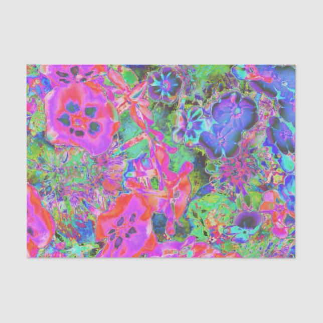 Trippy Psychedelic Hot Pink und Purple Flops Seidenpapier (Vorderseite)