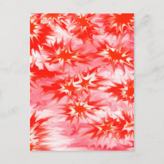Trippy Psychedelic Multi-farbig Rot Weiß & Rosa Postkarte