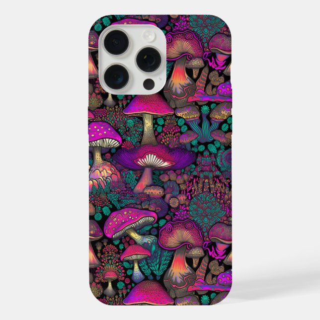 Trippy Psychedelic Mushroom Pattern iPhone Hülle (Rückseite)