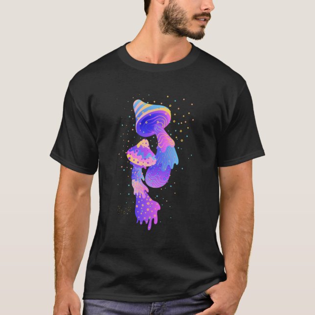 Trippy Psychedelic Mushrooms Magical Spores T-Shirt (Vorderseite)