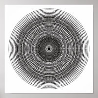 Trippy Psychedelic Radialdot Design Poster