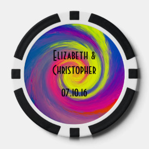 Trippy Psychedelic Rainbow Wirbel Gastgeschenk Hoc Pokerchips