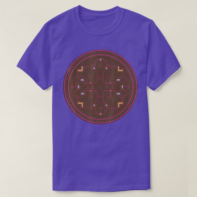 Trippy Psychedelic Shipibo Tribal Design T-Shirt (Design vorne)
